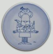 Platte med viking med bakke, produceret af Bing & Grøndahl