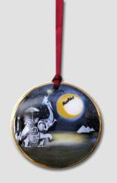 1996 Bing & Grøndahl Santa Claus på rejse ornament