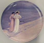 P.S. Kroyer plate, Evening-walk on the Beach, produced by Bing & Grondahl