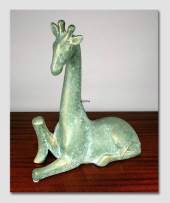 Giraffe, verdigrised figurine