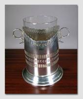 Silver Wine-Cooler with glass inset