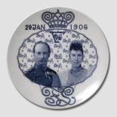Memorial plate, Frederik VIII with Queen Louise, 1906