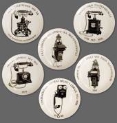Scan Lekven Telefonplatter, serie af 6 platter - forskellige årgange fra 1979 til 1985
