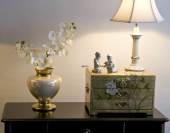 Trine, vase beige/guld