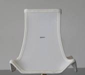 Oblong lampshade with turned up corners height 19 cm covered with off white silk material