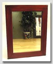 Mirror, antique red finish