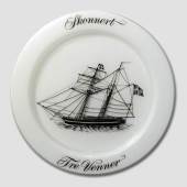 1972 Holmegaard Ships-plate with the fregat Three Friends as its motif