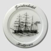 1979 Holmegaard Ships-plate with the screw-bark Hvidbjørnen as its motif