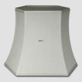 Thin hexagonal lampshade height 27 cm covered with off white thai silk material