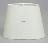 Oval lampshade height 14 cm covered with off white chintz material