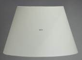Oval lampshade height 17 cm covered with off white chintz material