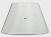 Oval lampshade height 24 cm covered with off white silk material