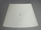 Oval lampshade height 24 cm covered with off white chintz material