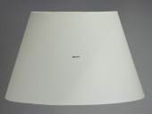 Oval lampshade height 26 cm covered with off white chintz material