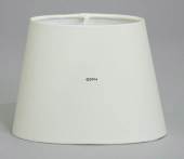 Oval lampshade height 30 cm covered with white chintz material