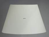 Oval lampshade height 30 cm covered with off white chintz material