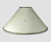 Round lampshade low model height 11 cm covered with off white chintz material with gold edge