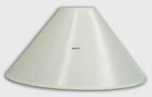 Round lampshade low model height 17 cm covered with off white chintz material