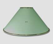 Round lampshade low model height 17 cm covered with green chintz material with gold edge