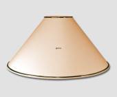 Round lampshade low model height 18 cm covered with peach-coloured chintz material with gold edge