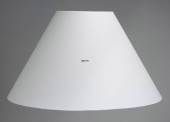 Rund lampesk�rm h�j model 27 cm i h�jden betrukket med hvid chintz stof