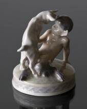 Faun with goat, Royal Copenhagen figurine