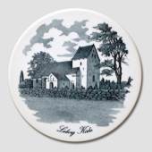 Smørbrik med motiv af Læborg Kirke