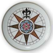 1980 Royal Copenhagen Compass plate, King Christian IV's compass 1595
