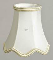 Octagonal bracket lamp shade with curves height 12 cm covered with off white silk material