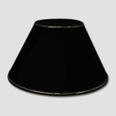 Round lampshade tall model height 25 cm covered with black chintz material with gold edge