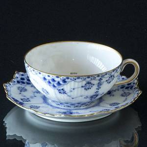 Blue Fluted, Full Lace, Teacup with golden rim, Royal Copenhagen | No. 1-1159 | DPH Trading