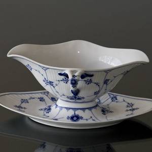 Blue Fluted, Plain, Souce Boat on Fixed Stand, capacity 45 cl., Royal Copenhagen | No. 1-202 | DPH Trading