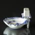 Blue fluted, half lace, pickle dish with match holder (1894-1920) | No. 1-546 | DPH Trading