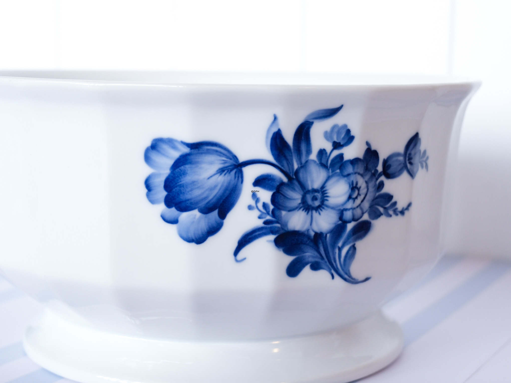Blue Flower, angular, large bowl / punch bowl no. 10/855, Royal Copenhagen