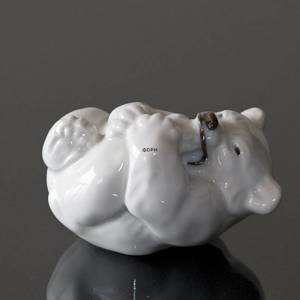 White Polar bear Cub biting its foot figurine, Royal Copenhagen no.21434 | No. 1003234 | Alt. R21434 | DPH Trading