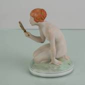 Girl with mirror, Royal Copenhagen Royal Copenhagen overglaze figurine no. ...