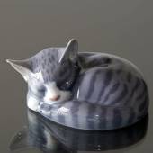 Sleeping tabby Cat, Royal Copenhagen figurine no. 422