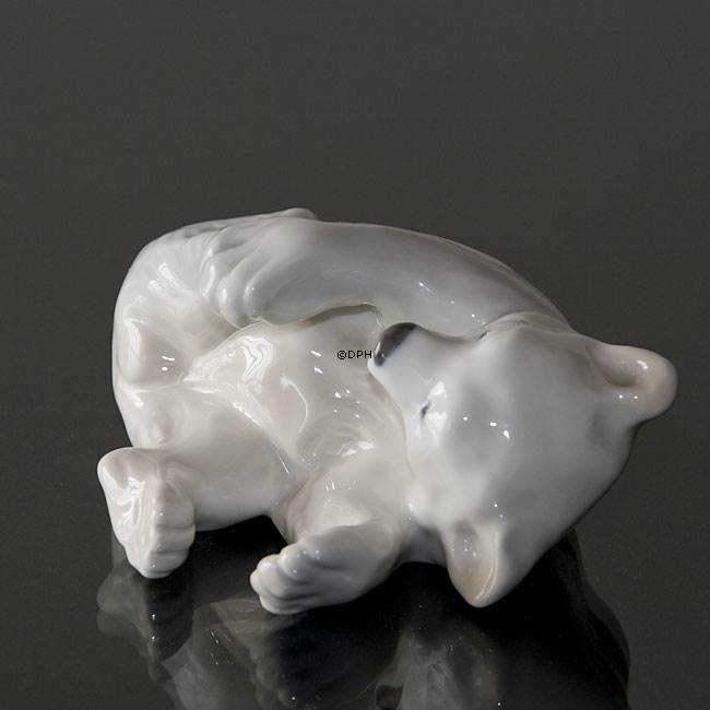 Polar Bear playing with its foot, Royal Copenhagen figurine no. 729 ...