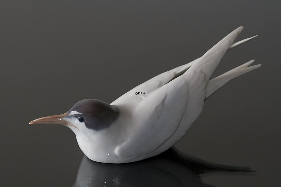 Tern Squatting, Royal Copenhagen bird figurine no. 827 or 076