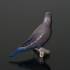Blue Budgerigar, parakeet on branch, Bing & Grondahl bird figurine | No. 1020457 | Alt. B2210 | DPH Trading