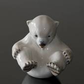 Polar Bear Cub sitting playfully, Bing & Grondahl figurine no. 2536