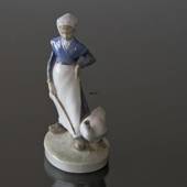 Little girl with geese walking along, Royal Copenhagen figurine no. 528
