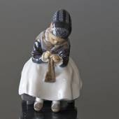 Amager Girl, Sowing while in Regional Costume, Royal Copenhagen figurine no...