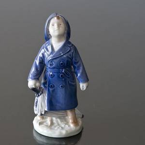 Boy with Umbrella, Will it rain? Royal Copenhagen figurine no. 3556 | No. 1021147 | Alt. R3556 | DPH Trading
