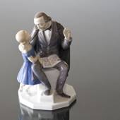 H. C. Andersen telling his stories to a girl, Bing & grondahl figurine no. ...