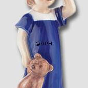 Else Waiting, Girl standing with Teddy, Royal Copenhagen figurine | No. 1021676 | Alt. 1021676 | DPH Trading