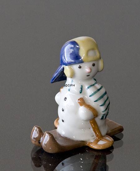 Snowman Boy on Skiis, Royal Copenhagen winter figurine | No. 1021771 ...