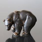 Bear standing looking powerfull, Royal Copenhagen stoneware figurine no. 21...