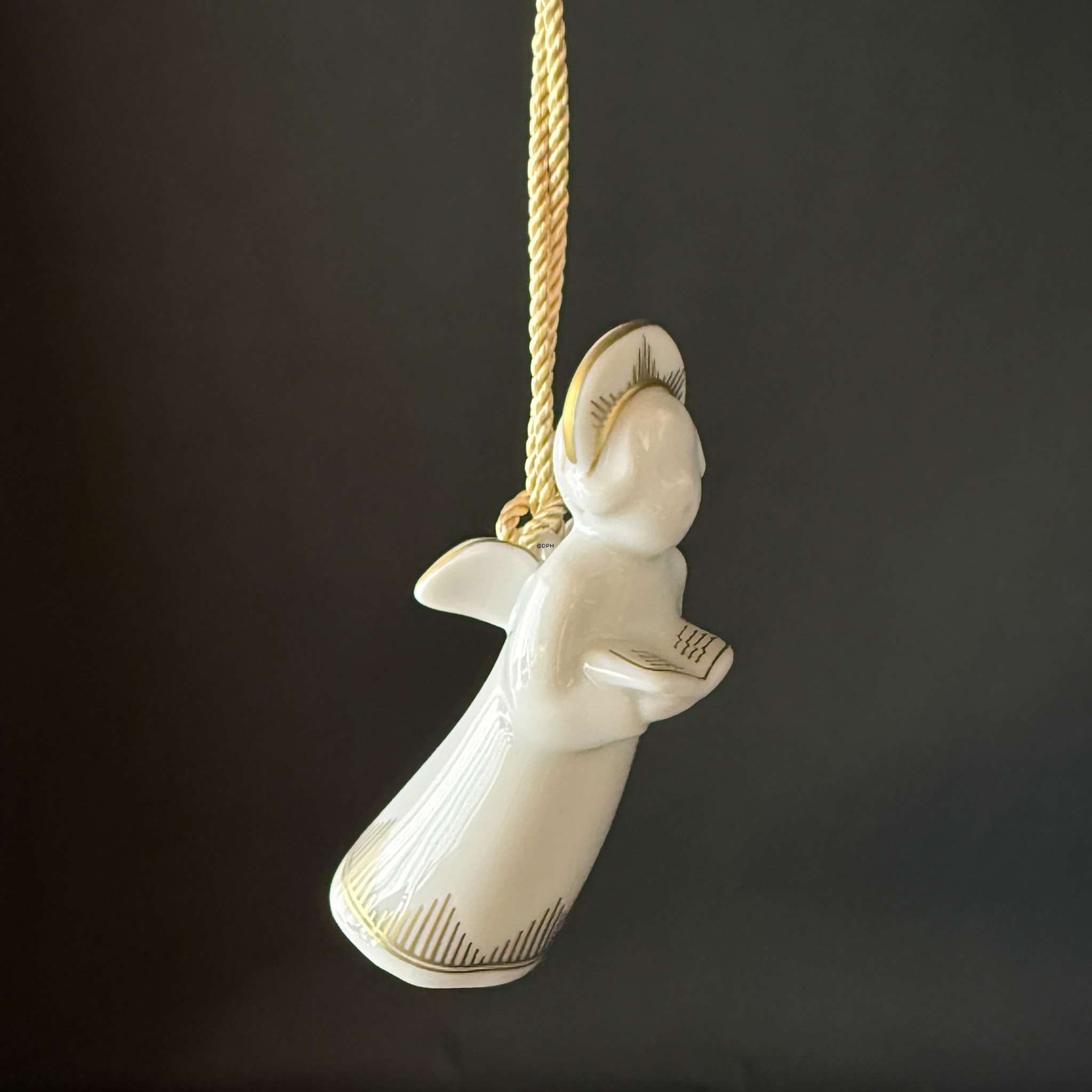 Royal Copenhagen hanging ornament, Angel with Hymn Book