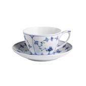 Blue Fluted, Plain, large tea cup and saucer, capacity 28 cl., Royal Copenh...